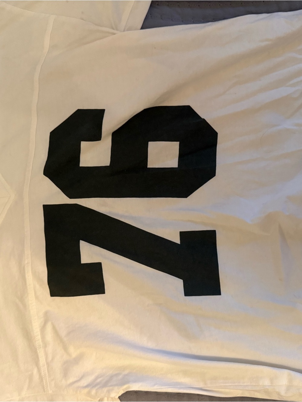 Edikted White V-Neck Jersey with Black Number 26